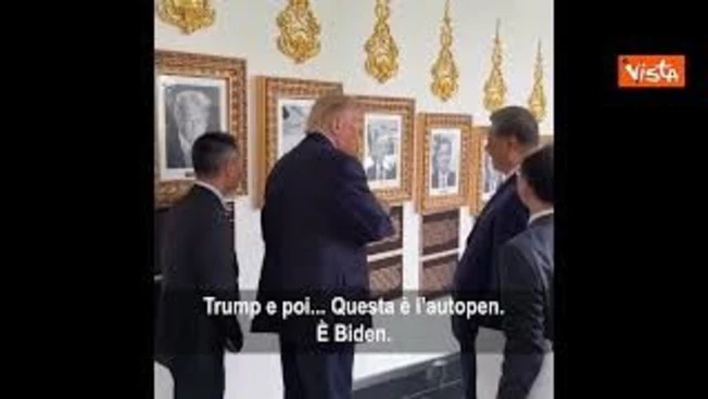 Trump mostra a Xi la foto dell'autopen: È Biden. Il Presidente cinese ride