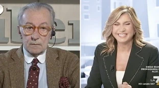 L'aria che tira, Vittorio Feltri a Myrta Merlino: "Non è che ora mi processate per quel pezzo?", imprevisto in diretta