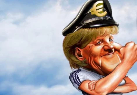 La sadica Merkel allo stadioper gustarsi la tragedia greca
