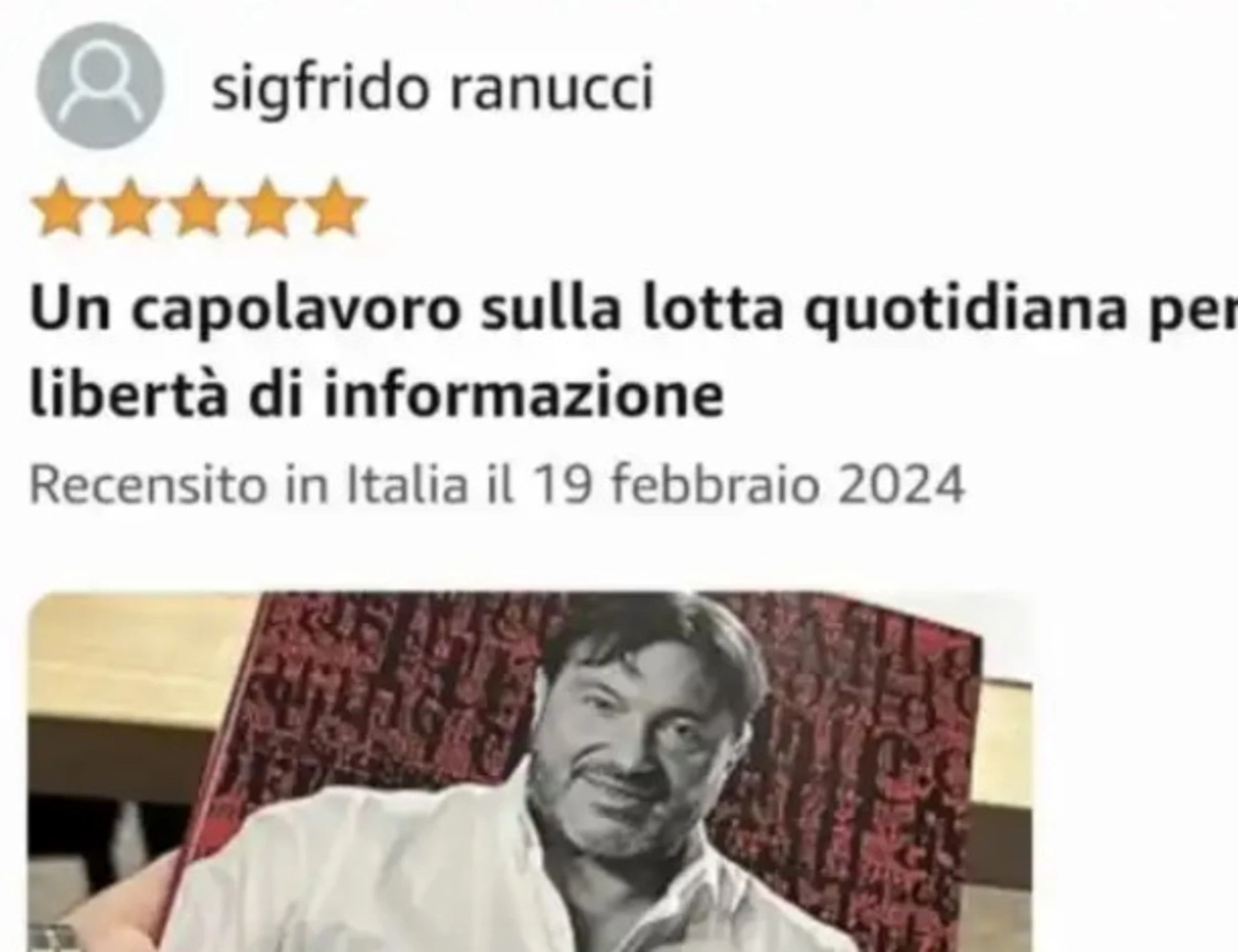 "Il libro di Sigfrido Ranucci è un capolavoro...": firmato Sigfrido Ranucci