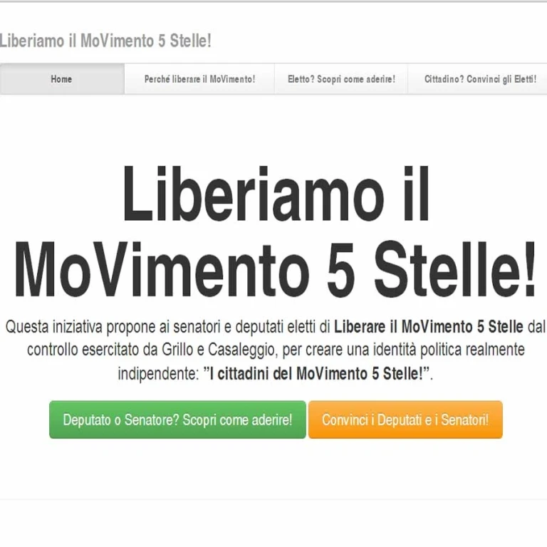 Uno screenshot dal sito