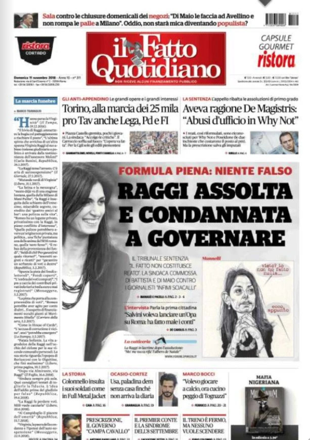 Virginia Raggi assolta e umiliata dai grillini del Fatto Quotidiano: "Condannata a governare"