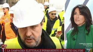 Matteo Salvini gela l'inviata di La7: "Se mio figlio gridasse ‘sbirro infame’ ci penserei io"
