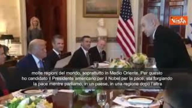 Netanyahu a cena alla Casa Bianca: "Ho candidato Trump al Nobel per la pace"