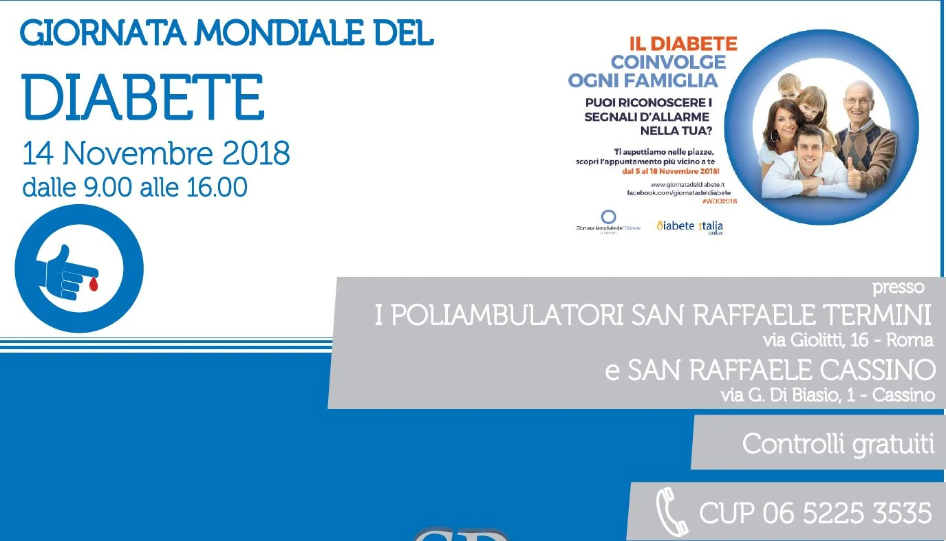 Giornata mondiale del diabete, controlli gratuiti al San Raffaele contro la "malattia nascosta"