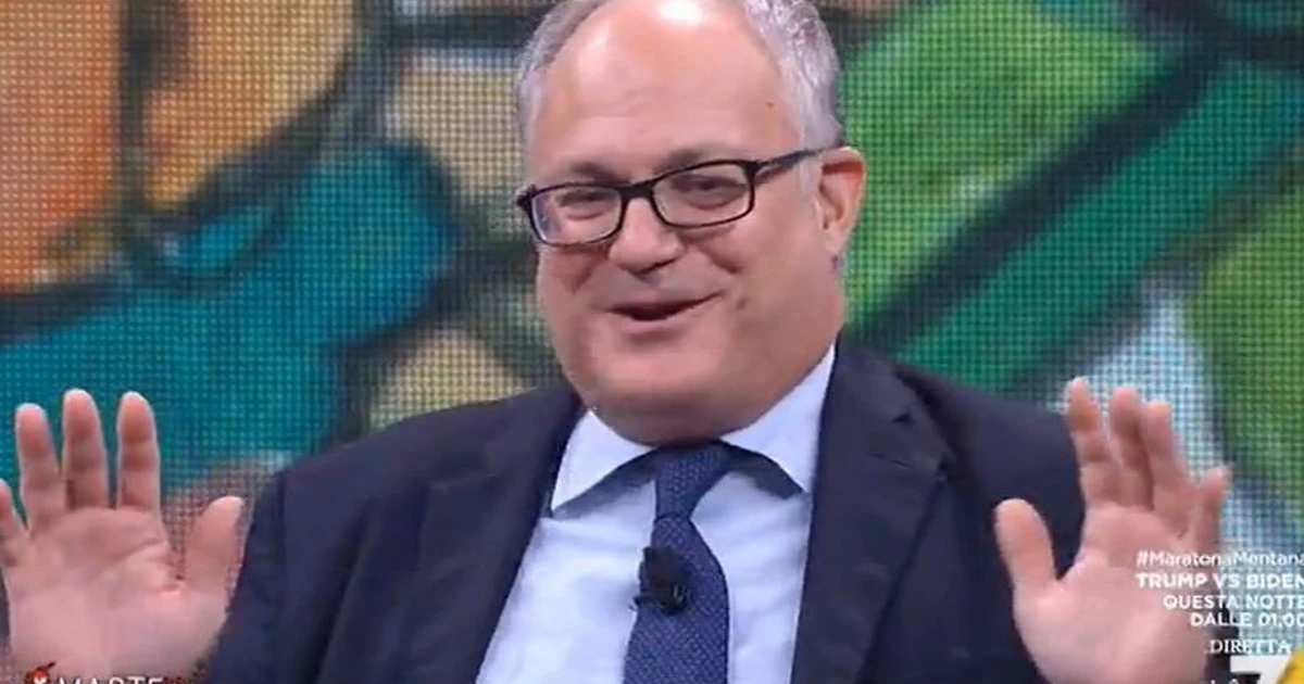 Roberto Gualtieri a DiMartedì, Floris lo incalza: "Tridico è lì per il M5s". Il ministro Pd balbetta: "Mah, questo non..."