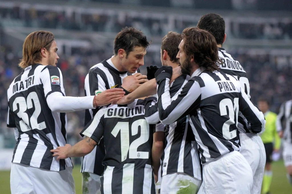 L'esultanza dei giocatori della Juve