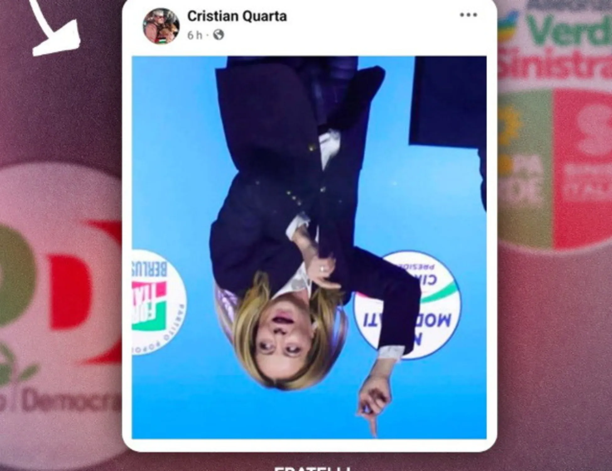 Leggi l'articolo: Meloni a testa in giù: il consigliere che imbarazza la sinistra