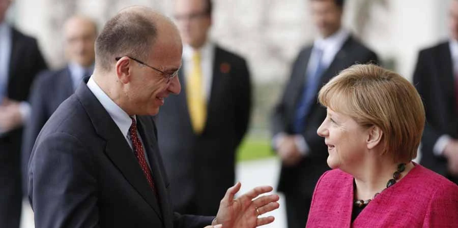 Enrico Letta e Angela Merkel