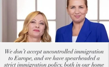 Il post e la foto di Giorgia Meloni con la premier danese: il messaggio chiaro a Ue e sinistra