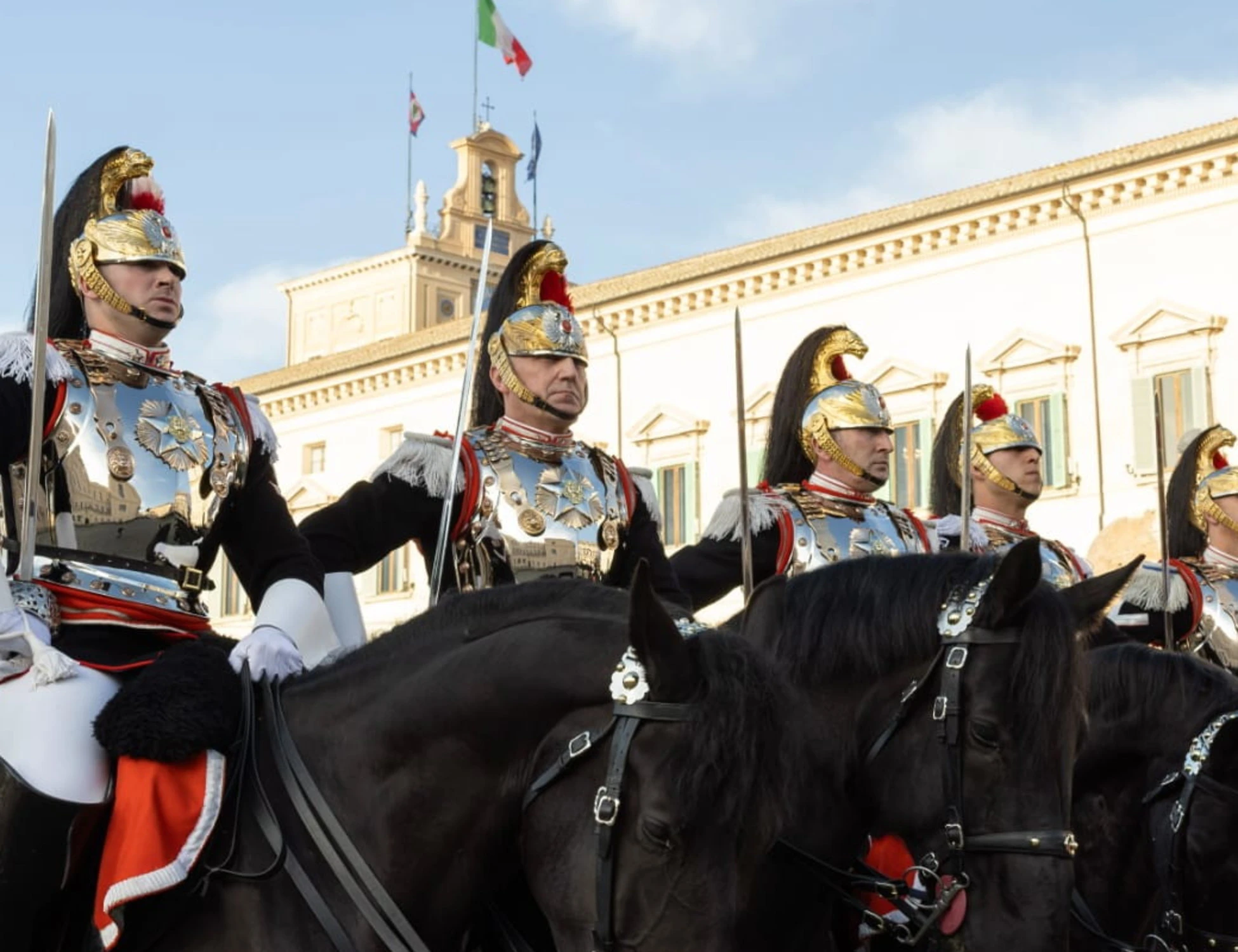 Cambio della Guardia solenne al Palazzo del Quirinale in occasione del 165° anniversario della proclamazione dell'Unità d'Italia