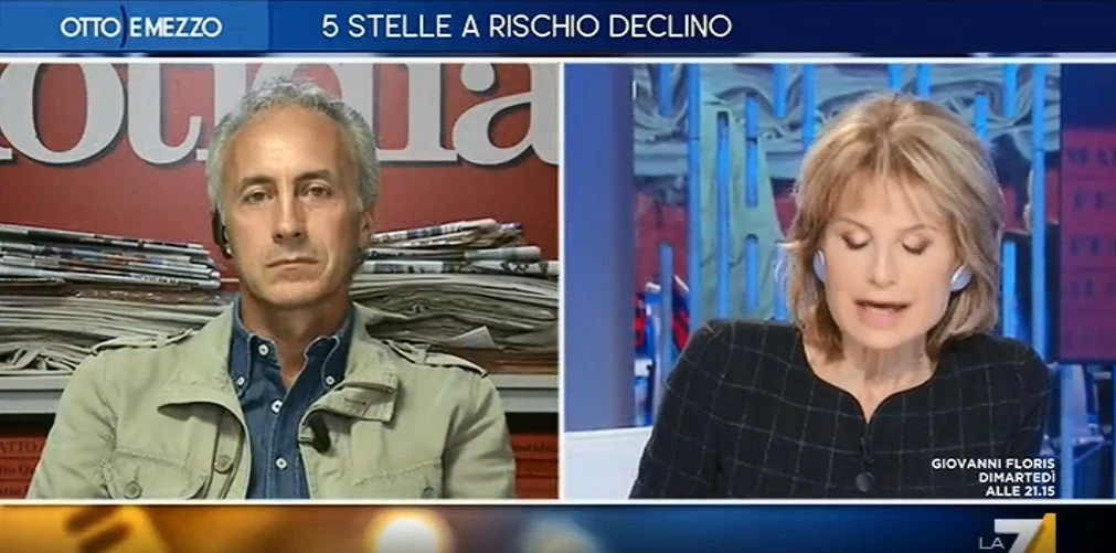 Marco Travaglio a Otto e Mezzo: "Ecco quando il M5s potrebbe estinguersi"