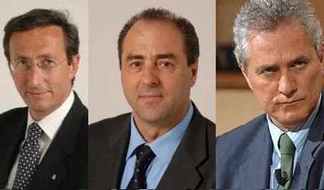 Antonio Di Pietro, Gianfranco Fini, Francesco Rutelli 
