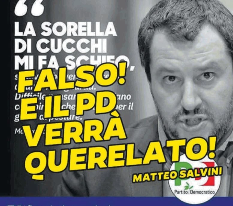 Matteo Salvini querela il Pd per un volantino su Cucchi: "Mai detto che la sorella Ilaria mi fa schifo"