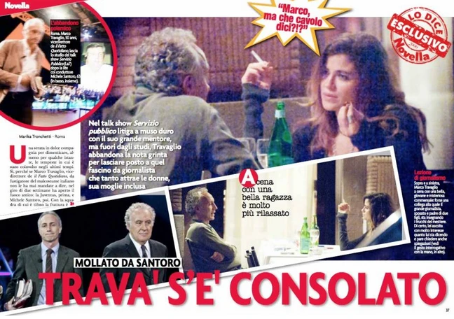 Marco Travaglio si consola con la blogger del Fatto, Veronica Gentili: i due paparazzati a cena