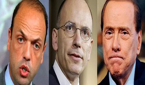 Alfano, Letta e Berlusconi
