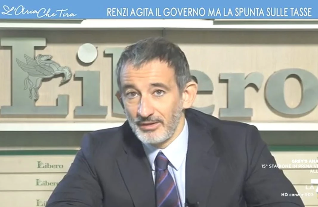 Pietro Senaldi a L'aria che tira: "Pd e M5s sono in ostaggio di Matteo Renzi che vale il 20% dei loro partiti"