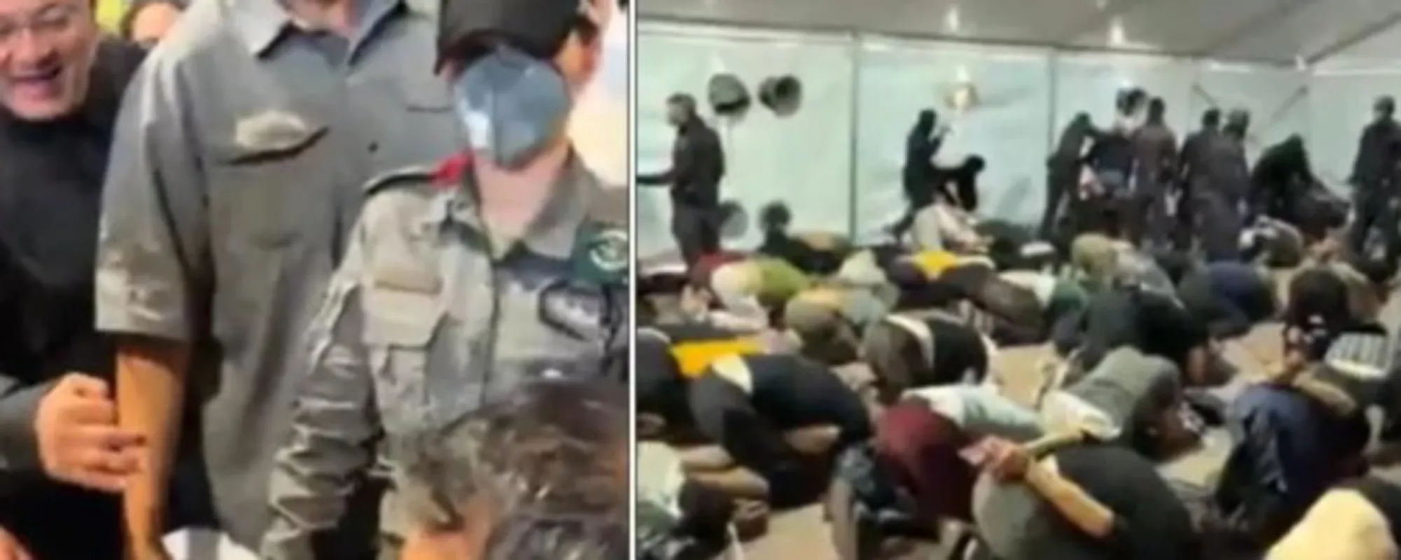Manette, in ginocchio: video-choc da Israele, furia di Meloni e Colle