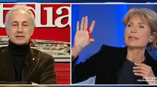 Otto e mezzo, "di cosa stiamo parlando". Travaglio la spara troppo grossa: Lilli Gruber costretto a fermarlo