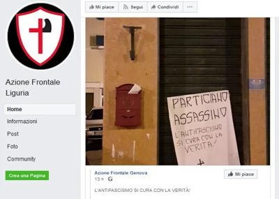 "Partigiano assassino", blitz neofascista contro l'Anpi