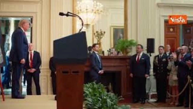 Celebrazioni del Columbus Day alla Casa Bianca con Trump, il video sui social del Presidente Usa