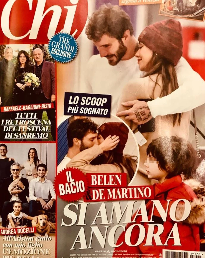 Belen Rodriguez e Stefano De Martino, scoop di Alfonso Signorini: si amano ancora. La foto del bacio su Chi