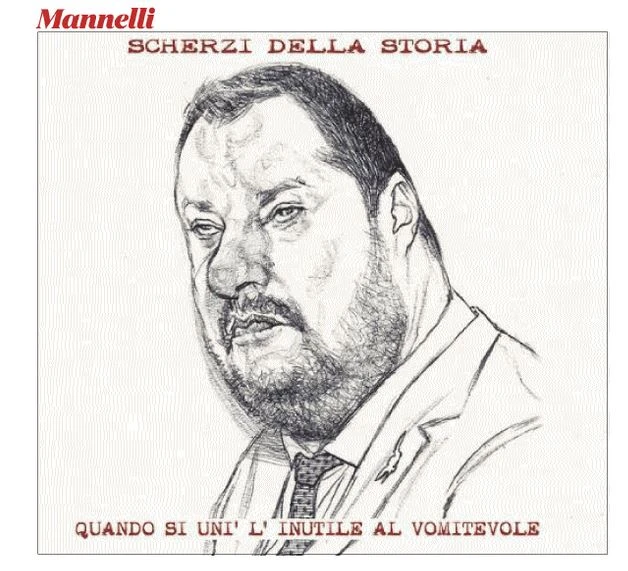 Marco Travaglio sputa su Matteo Salvini: "Si unisce l'utile al vomitevole", mostruosa vignetta sul Fatto