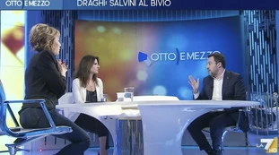 Otto e Mezzo, "quei morti sono colpa nostra?": rissa Salvini-Gruber, "ma se il governo che a lei piaceva..."