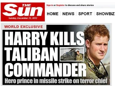 Il principe e la guerra in Afghanistan, Harry uccide un comandante talebano