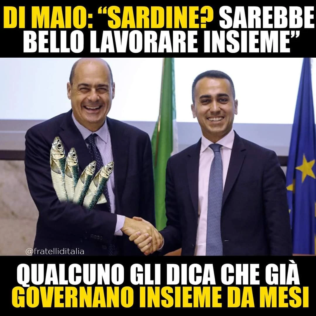 Giorgia Meloni: "Qualcuno dica a Luigi Di Maio che il patto della sardina era incluso in quello con il Pd"