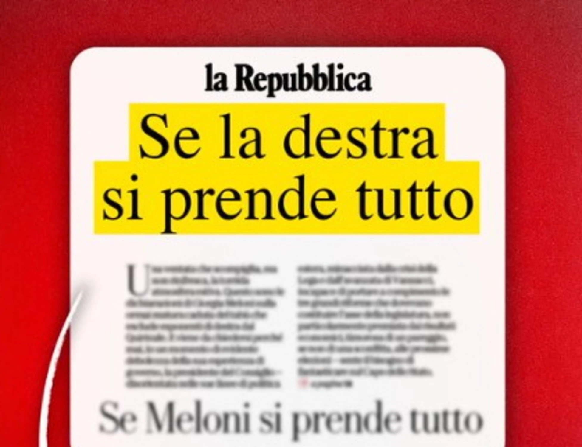 Quirinale, FdI denuncia il delirio di Repubblica: "Si chiama democrazia"