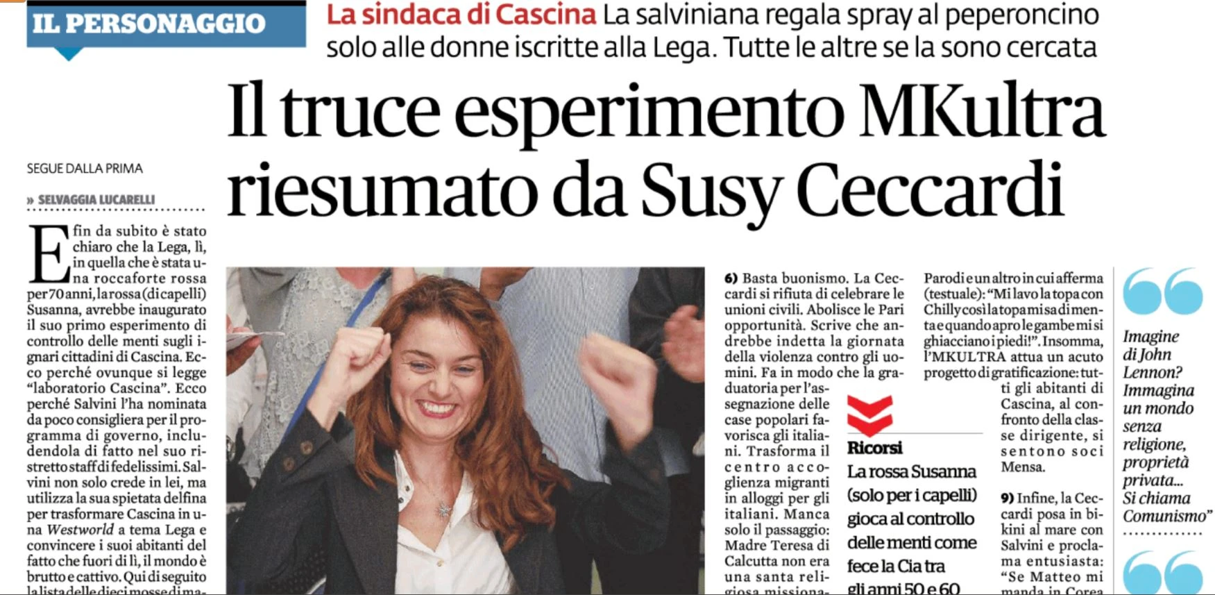 Fatto quotidiano, Travaglio e Lucarelli contro Susanna Ceccardi: "Truce esperimento", paginata di fango
