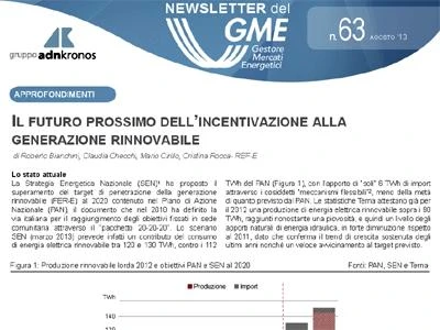 Energia, e' on line nuovo numero newsletter del Gme