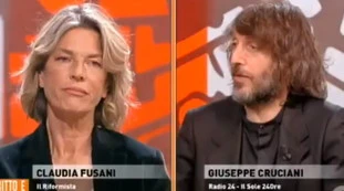 Dritto e Rovescio, Giuseppe Cruciani contro i deliri-Covid di Draghi: "Hanno il coraggio di dirlo?". Claudia Fusani travolta, occhio alla faccia