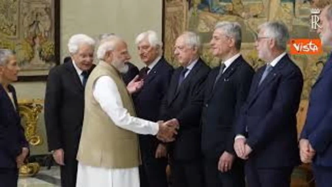 Mattarella riceve il Primo ministro indiano Modi al Quirinale
