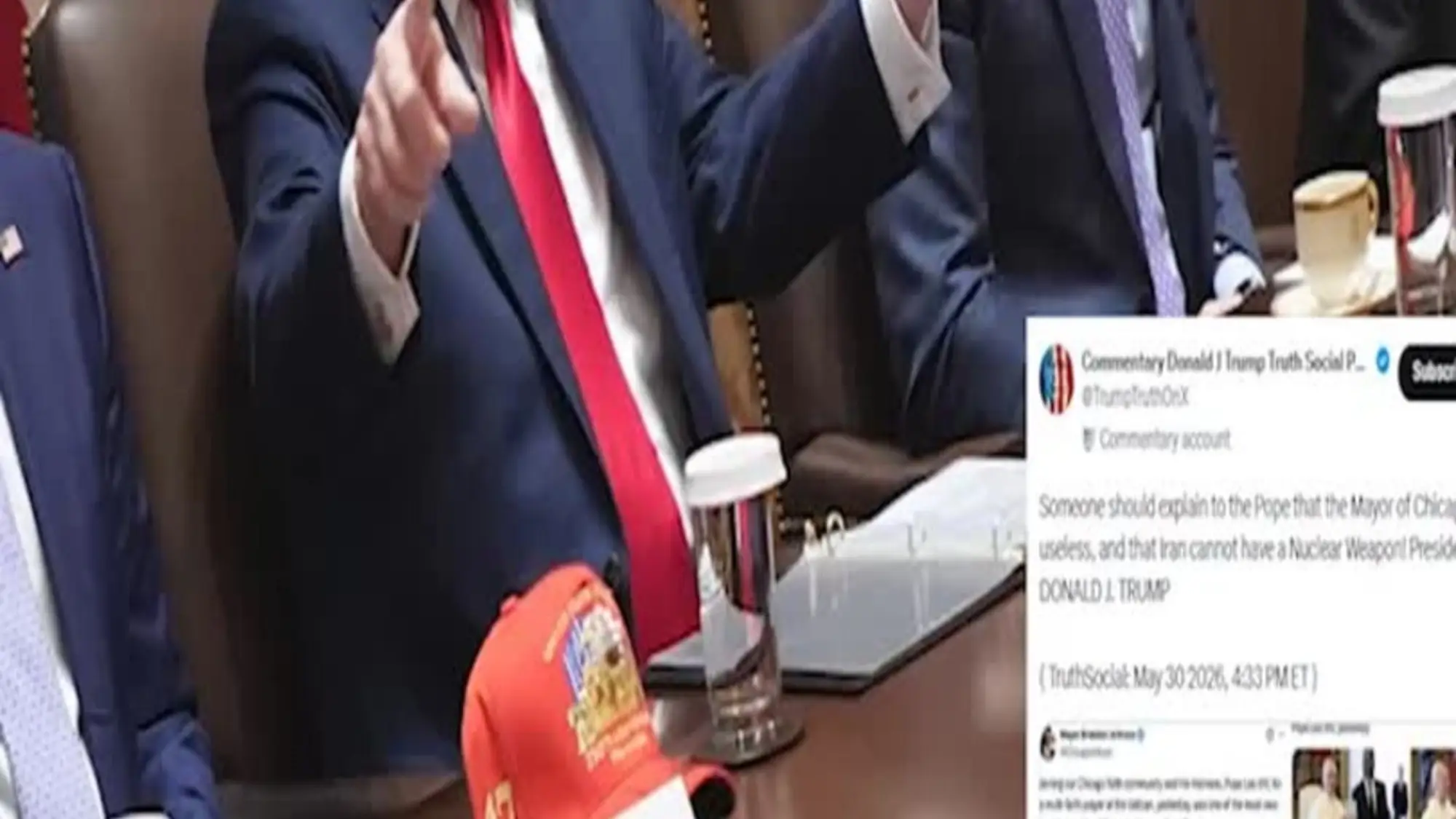 Trump torna ad attaccare Papa Leone XIV sull'Iran