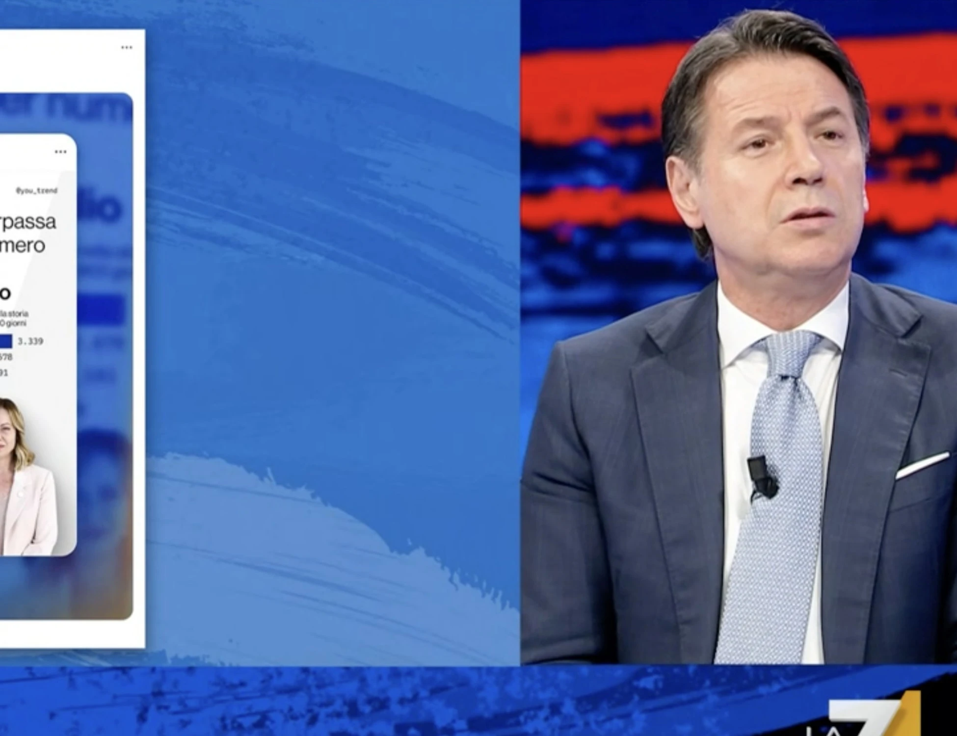 &quot;Meloni mi sorpassa?&quot;. E Conte rosica in tv <span style="color: rgb(153, 0, 0);">Video</span>