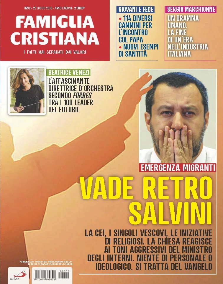 Matteo Salvini come Satana, la prima pagina-choc di Famiglia Cristiana: "Il Vangelo ci dice che..."