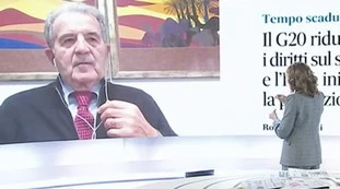 &nbsp;Romano Prodi e Myrta Merlino