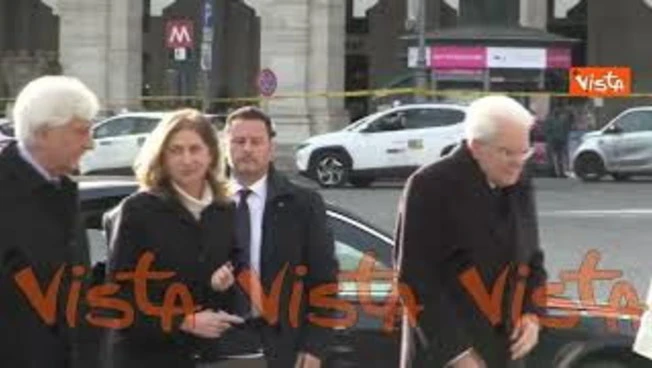 Funerali di Zichichi, il Presidente Mattarella raggiunge la Basilica di Santa Maria degli Angeli