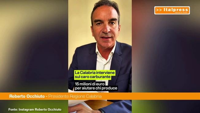 Calabria, Occhiuto "Dalla Regione 15 milioni contro il caro carburanti"
