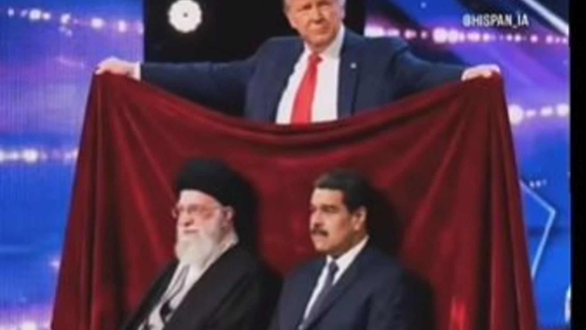 Il mago Trump fa sparire Khamenei e Maduro: il video virale