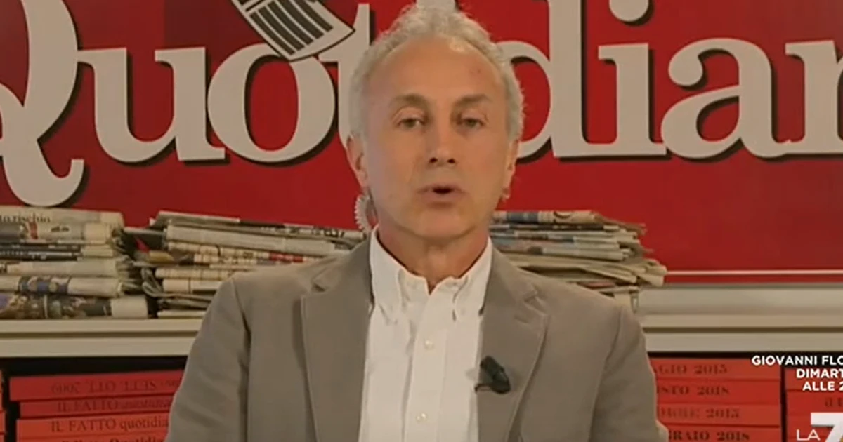 Marco Travaglio a Otto e mezzo: "Quella di Conte non era una diretta Facebook". Supera se stesso