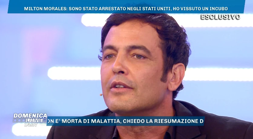 Domenica Live, Milton Morales racconta il suo arresto in America: "Sono stato vittima di un fraintendimento"