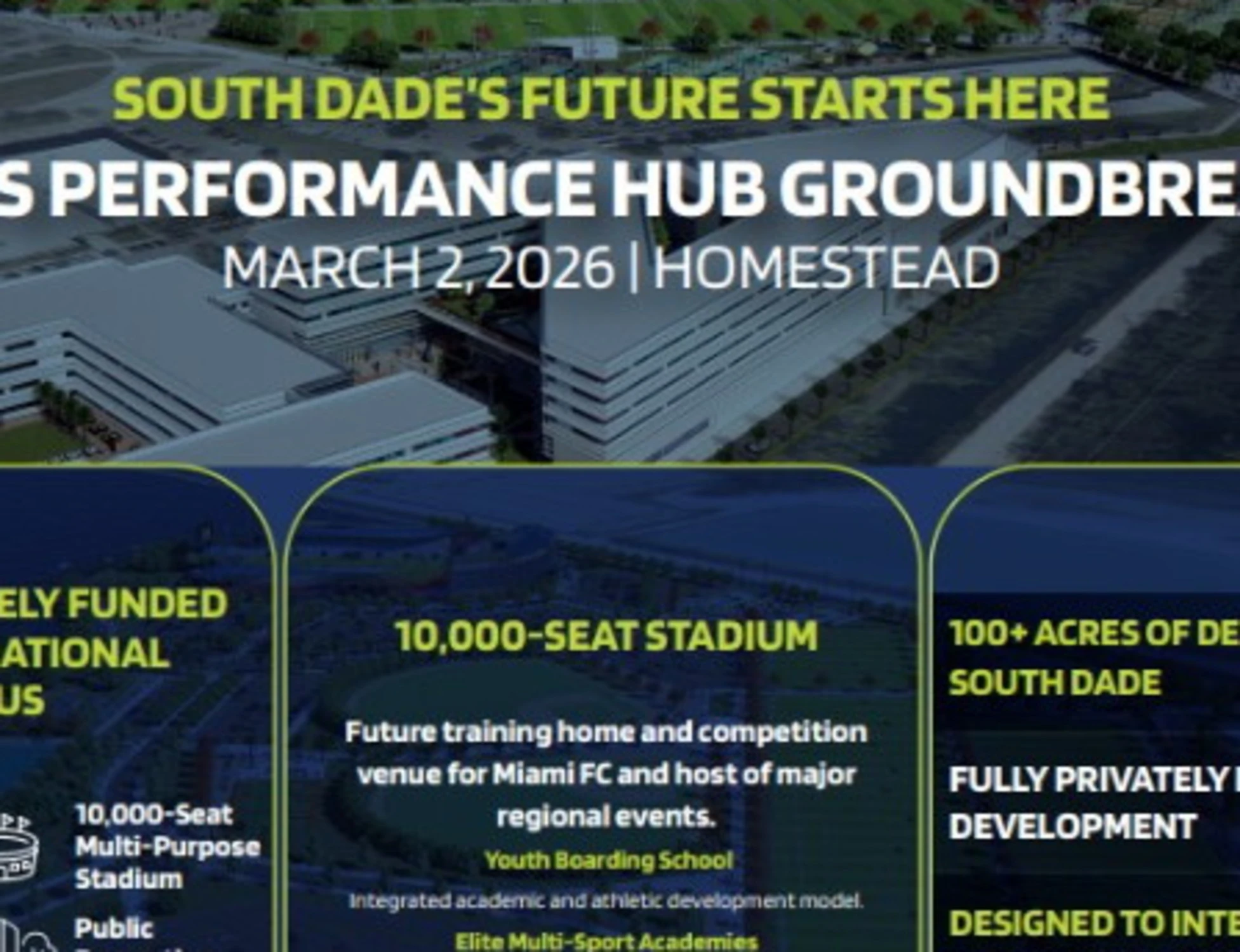 Cerimonia di inizio lavori per il campus d’elite SPH a Miami, tra i fondatori Silva International