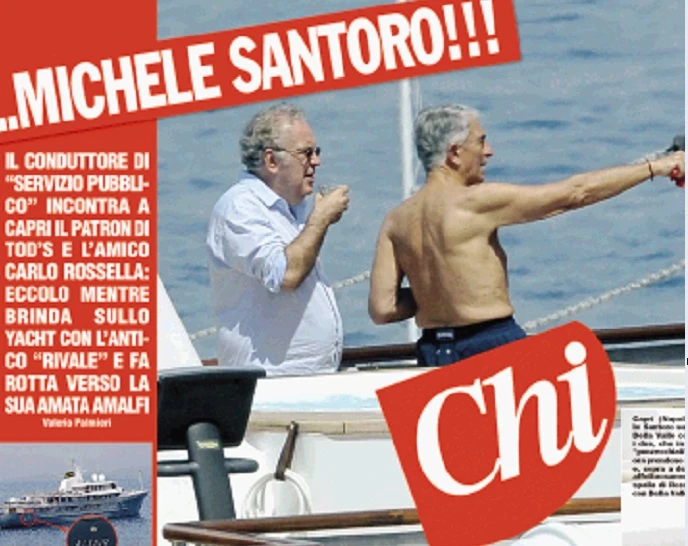 Il difensore dei poveri brinda con Rossella sullo yacht di Della Valle