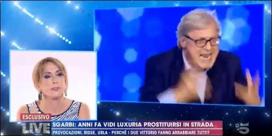 Vittorio Sgarbi imbarazza Vladimir Luxuria in diretta dalla D'Urso: "Anni fa ti ho vista prostituirti"