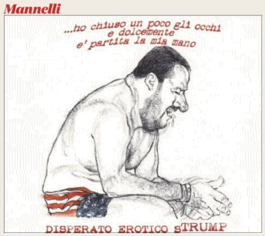 Matteo Salvini, vignetta-horror sul Fatto Quotidiano: "Si masturba pensando a Donald Trump"