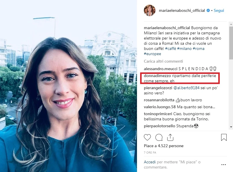 Maria Elena Boschi, la risposta di un utente al post su Instagram: la piddina fulminata