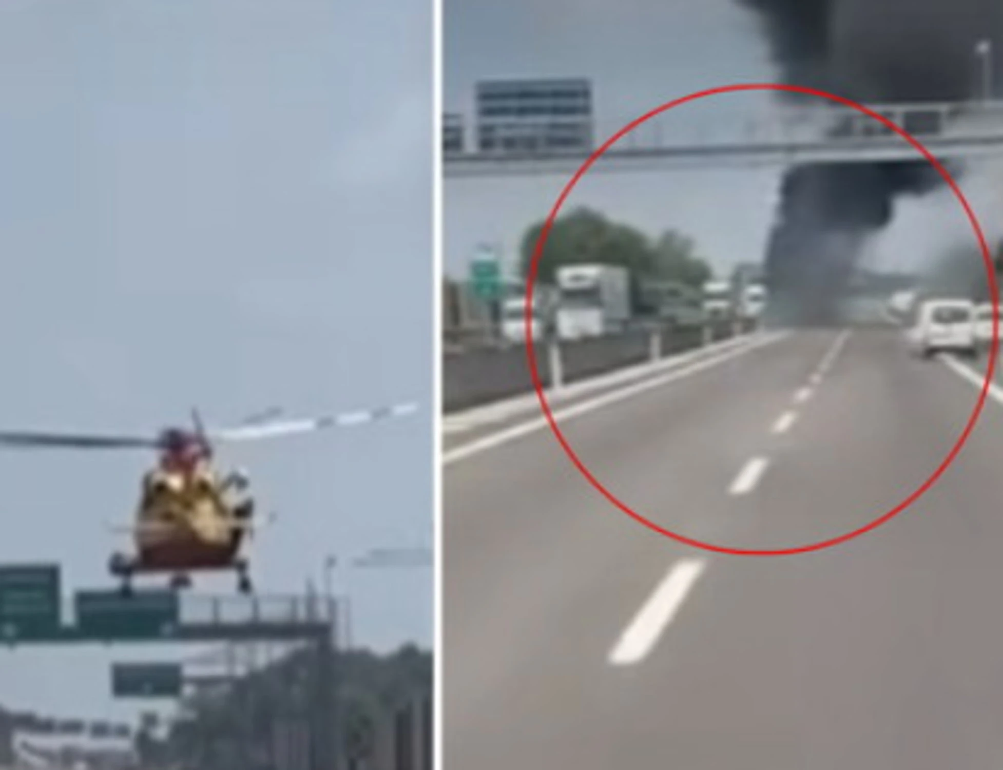 A21, ultraleggero precipita sull'autostrada: due morti, traffico in tilt